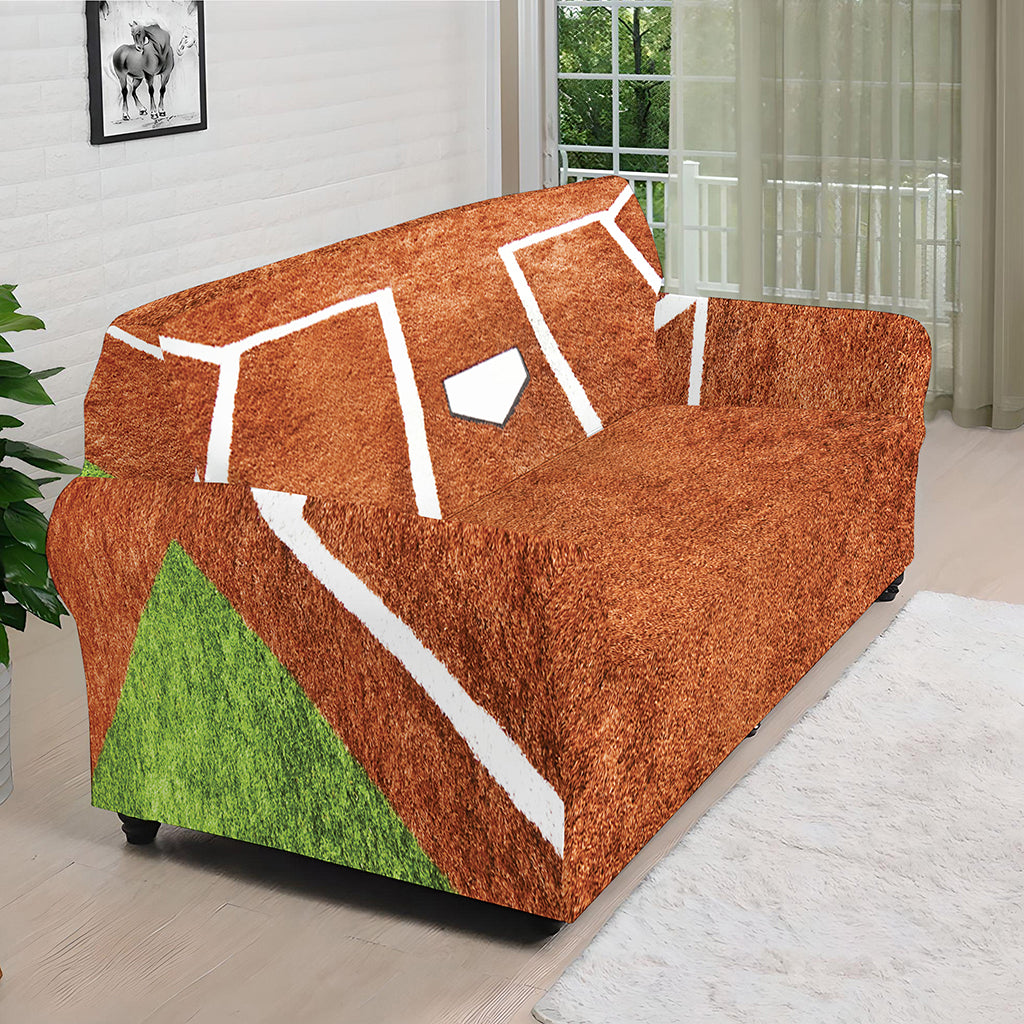 Softball Playing Field Print Sofa Cover