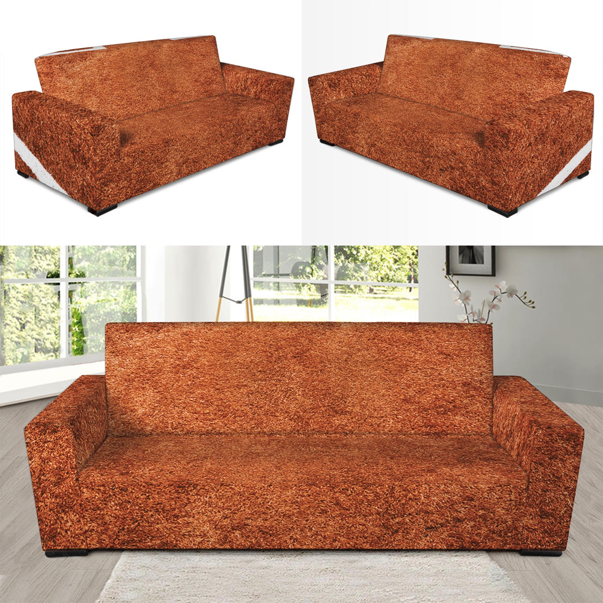 Softball Playing Field Print Sofa Slipcover