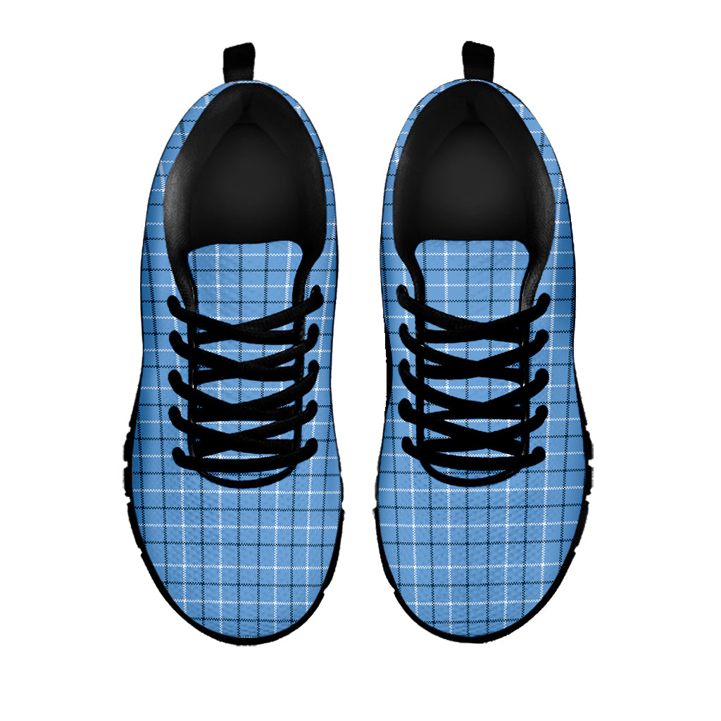 Solf Blue Tattersall Pattern Print Black Sneakers