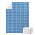 Solf Blue Tattersall Pattern Print Blanket