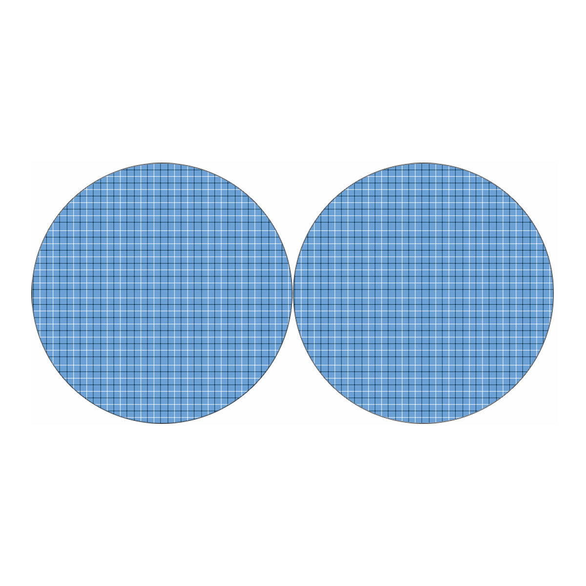 Solf Blue Tattersall Pattern Print Car Coasters