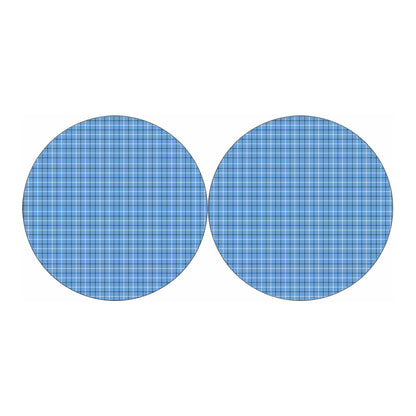 Solf Blue Tattersall Pattern Print Car Coasters
