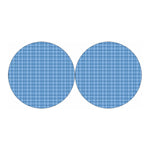 Solf Blue Tattersall Pattern Print Car Coasters