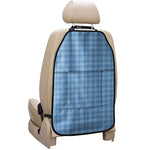 Solf Blue Tattersall Pattern Print Car Seat Organizers