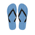 Solf Blue Tattersall Pattern Print Flip Flops