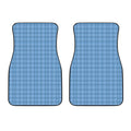 Solf Blue Tattersall Pattern Print Front Car Floor Mats