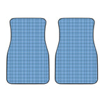 Solf Blue Tattersall Pattern Print Front Car Floor Mats
