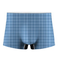 Solf Blue Tattersall Pattern Print Men's Boxer Briefs