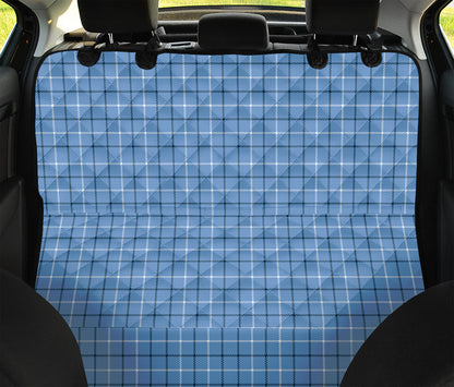 Solf Blue Tattersall Pattern Print Pet Car Back Seat Cover