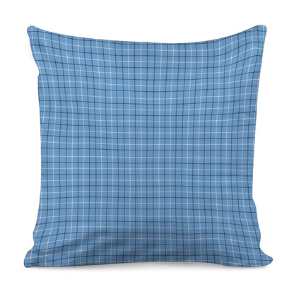 Solf Blue Tattersall Pattern Print Pillow Cover