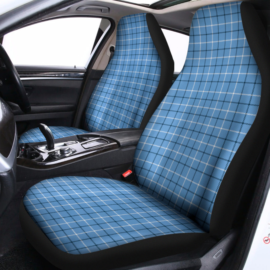 Solf Blue Tattersall Pattern Print Universal Fit Car Seat Covers