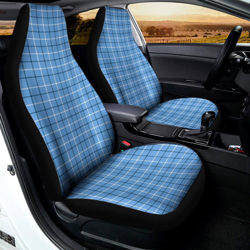 Solf Blue Tattersall Pattern Print Universal Fit Car Seat Covers