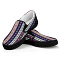 Southwestern Stripe Pattern Print Black Slip On Sneakers