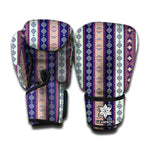 Southwestern Stripe Pattern Print Boxing Gloves