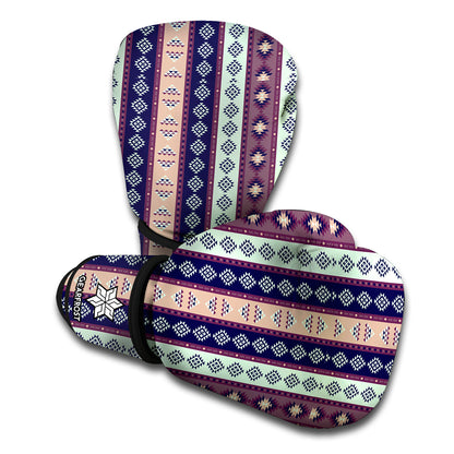 Southwestern Stripe Pattern Print Boxing Gloves