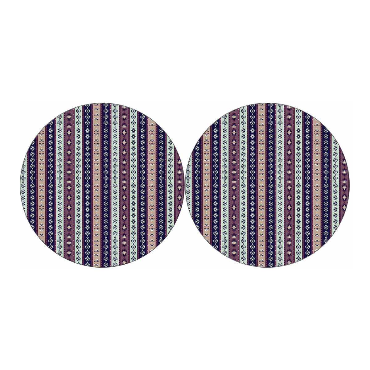 Southwestern Stripe Pattern Print Car Coasters