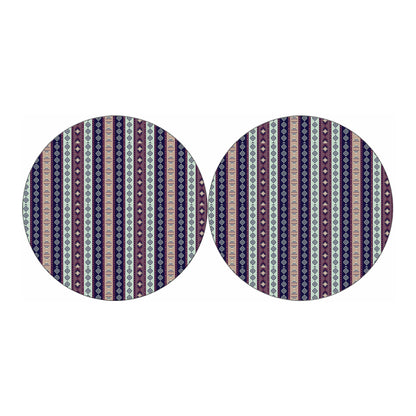 Southwestern Stripe Pattern Print Car Coasters