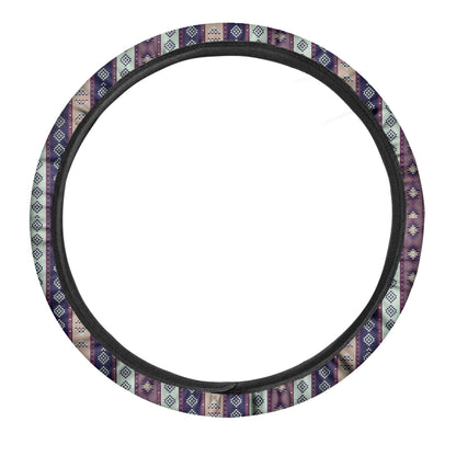 Southwestern Stripe Pattern Print Car Steering Wheel Cover