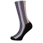 Southwestern Stripe Pattern Print Crew Socks