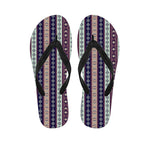 Southwestern Stripe Pattern Print Flip Flops