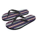 Southwestern Stripe Pattern Print Flip Flops