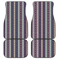 Southwestern Stripe Pattern Print Front and Back Car Floor Mats