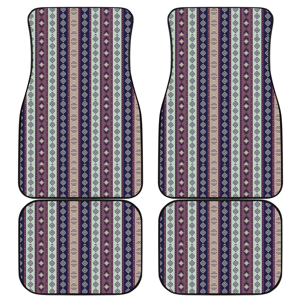 Southwestern Stripe Pattern Print Front and Back Car Floor Mats