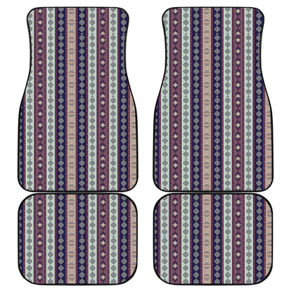 Southwestern Stripe Pattern Print Front and Back Car Floor Mats