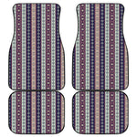 Southwestern Stripe Pattern Print Front and Back Car Floor Mats