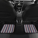 Southwestern Stripe Pattern Print Front and Back Car Floor Mats