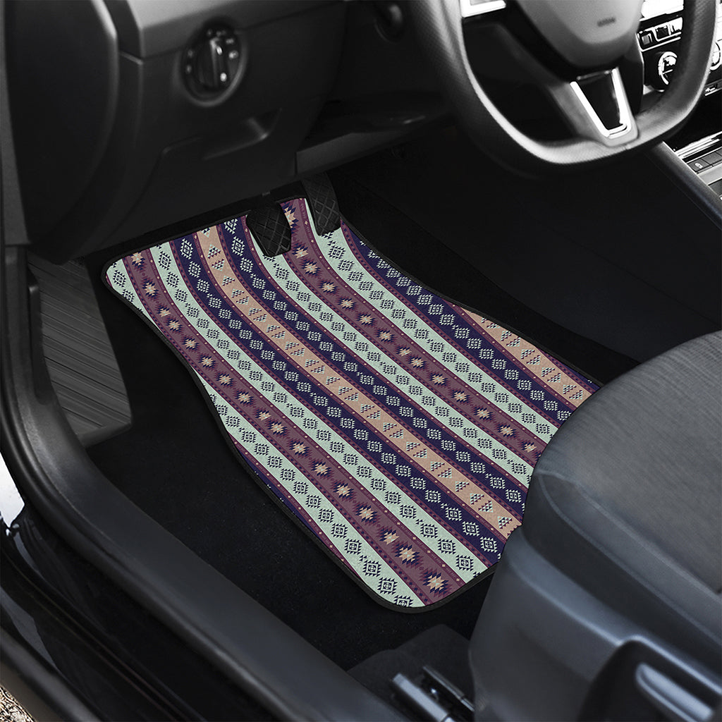 Southwestern Stripe Pattern Print Front and Back Car Floor Mats