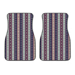 Southwestern Stripe Pattern Print Front Car Floor Mats