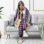 Southwestern Stripe Pattern Print Hooded Blanket