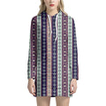 Southwestern Stripe Pattern Print Pullover Hoodie Dress