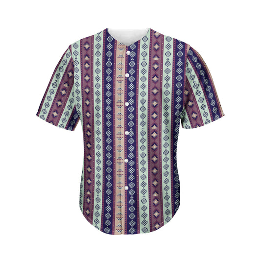 Southwestern Stripe Pattern Print Men's Baseball Jersey