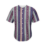 Southwestern Stripe Pattern Print Men's Baseball Jersey