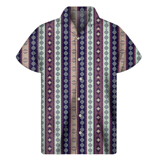 Southwestern Stripe Pattern Print Men's Short Sleeve Shirt