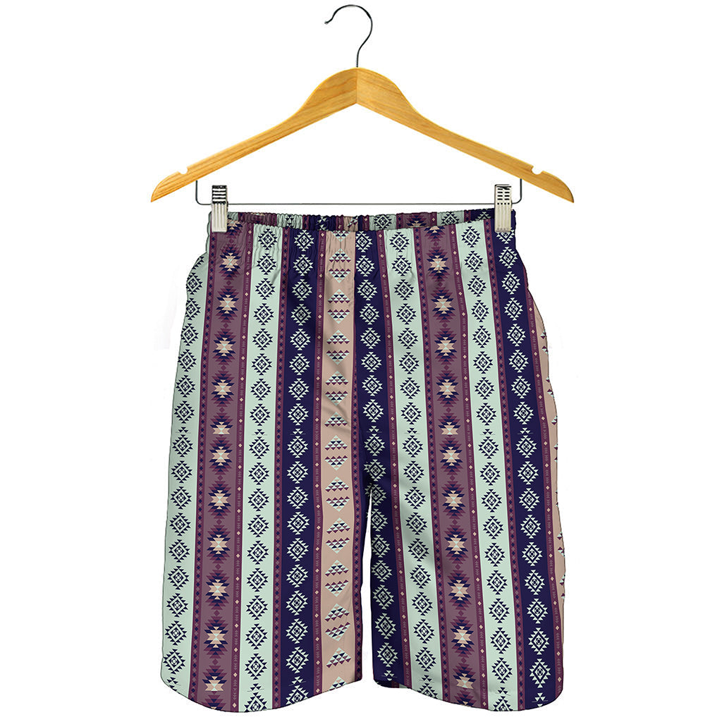 Southwestern Stripe Pattern Print Men's Shorts
