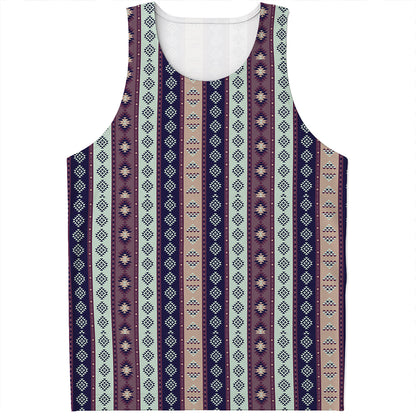 Southwestern Stripe Pattern Print Men's Tank Top