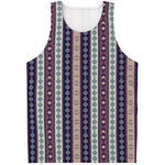 Southwestern Stripe Pattern Print Men's Tank Top