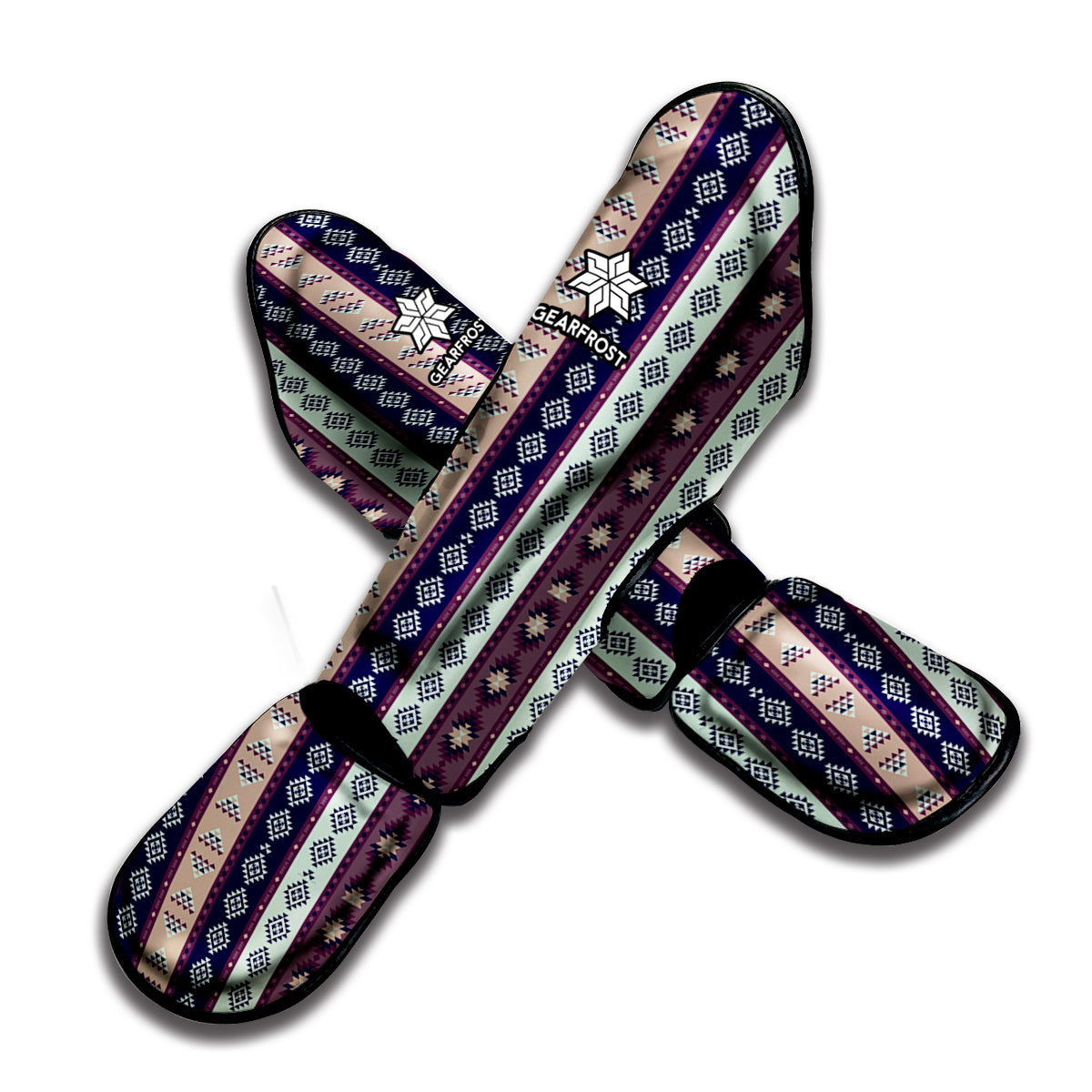 Southwestern Stripe Pattern Print Muay Thai Shin Guard