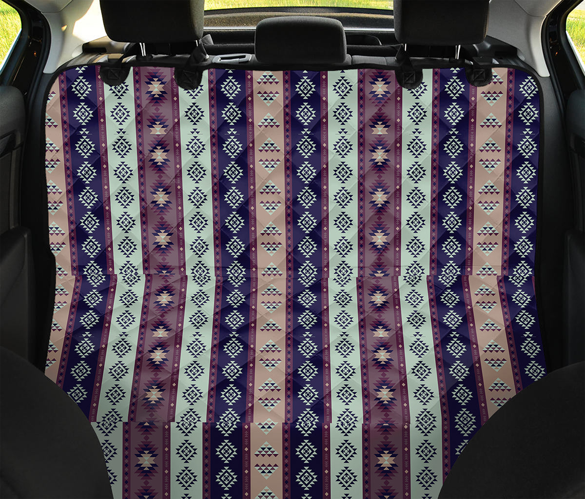 Southwestern Stripe Pattern Print Pet Car Back Seat Cover
