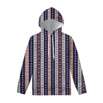 Southwestern Stripe Pattern Print Pullover Hoodie
