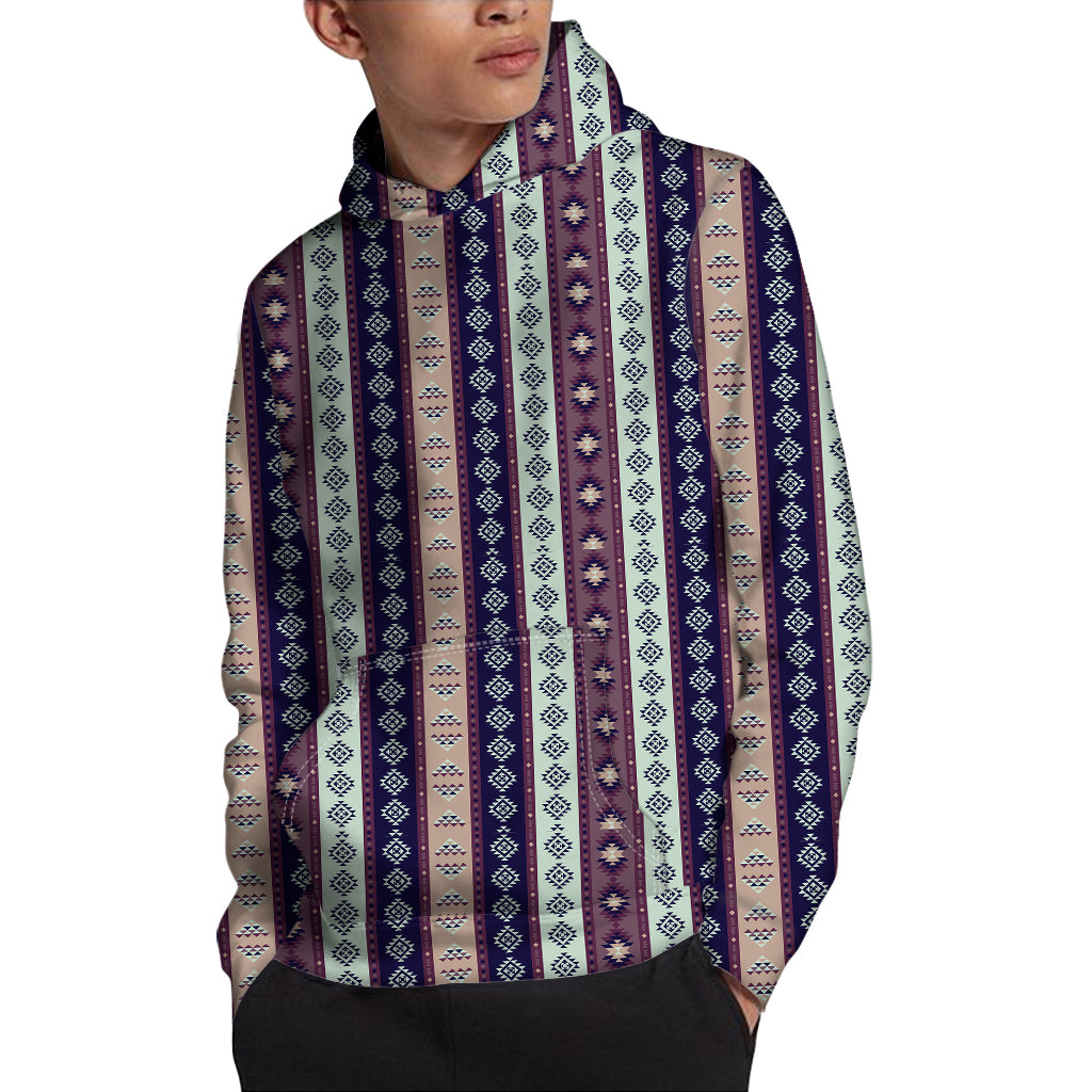 Southwestern Stripe Pattern Print Pullover Hoodie