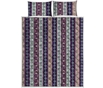 Southwestern Stripe Pattern Print Quilt Bed Set