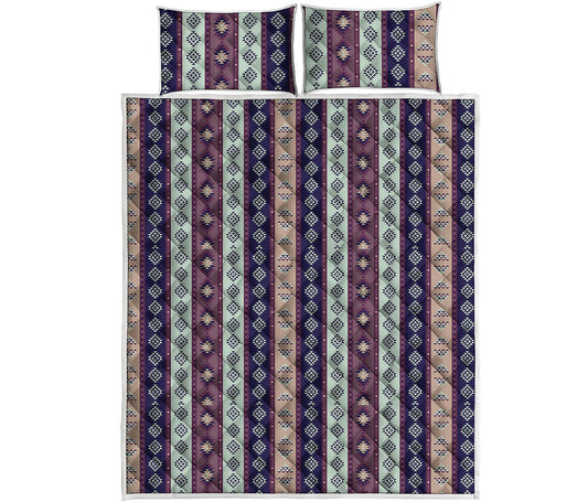 Southwestern Stripe Pattern Print Quilt Bed Set