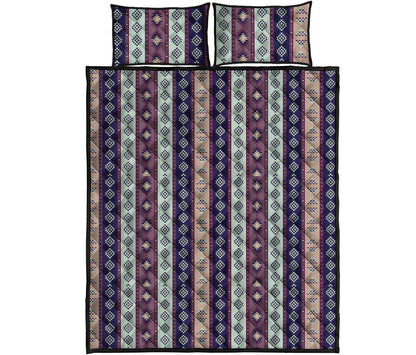 Southwestern Stripe Pattern Print Quilt Bed Set