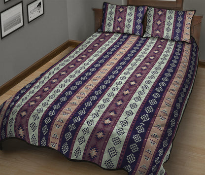 Southwestern Stripe Pattern Print Quilt Bed Set