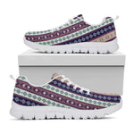 Southwestern Stripe Pattern Print White Sneakers