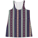 Southwestern Stripe Pattern Print Women's Racerback Tank Top